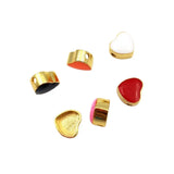 5pcs Rainbow Heart Shape Beads Brass Colorful DIY Bracelet Making