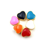 5pcs Rainbow Heart Shape Beads Brass Colorful DIY Bracelet Making