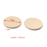 5pcs Raw Brass 25mm Round Blank Stamping Tag Disc Charms DIY Jewelry Making