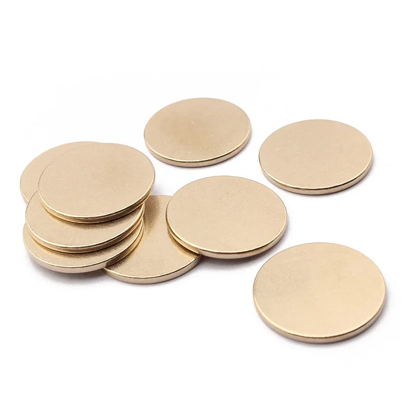 5pcs Raw Brass 25mm Round Blank Stamping Tag Disc Charms DIY Jewelry Making