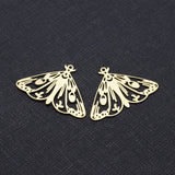 5pcs Raw Brass Hollow Butterfly Charms Pendant Jewelry Findings