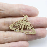 5pcs Raw Brass Hollow Butterfly Charms Pendant Jewelry Findings