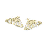 5pcs Raw Brass Hollow Butterfly Charms Pendant Jewelry Findings