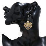 5pcs Raw Brass Hollow Leaf Charms Pendant DIY Earrings Jewelry Making