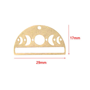 5pcs Raw Brass Moon Phases Charms for DIY Earrings Making