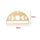 5pcs Raw Brass Moon Phases Charms for DIY Earrings Making