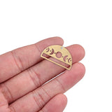 5pcs Raw Brass Moon Phases Charms for DIY Earrings Making
