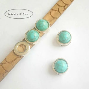 5pcs Red/Blue/White Turquoise Slide Spacer Beads Jewelry