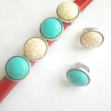 5pcs Red/Blue/White Turquoise Slide Spacer Beads Jewelry