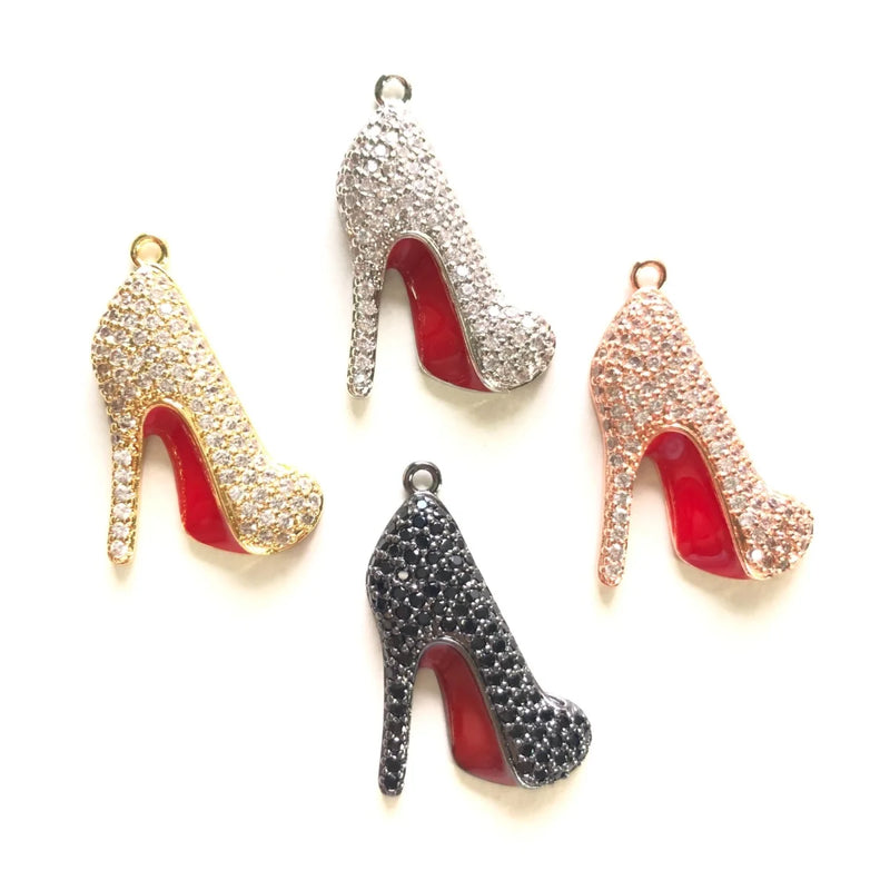 5pcs Red Bottom High Heel Shoes Charms for Jewelry Making