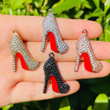 5pcs Red Bottom High Heel Shoes Charms for Jewelry Making