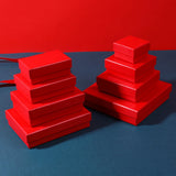 5pcs Red Cardboard Jewelry Travel Organizer 5X5X3cm 7X9X3cm Storage Box