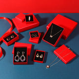 5pcs Red Cardboard Jewelry Travel Organizer 5X5X3cm 7X9X3cm Storage Box