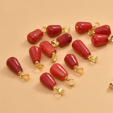 5pcs Red Coral Water Drop Shape Pendants Beads 12-20mm DIY Sea Bamboo Coral Pend