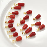 5pcs Red Coral Water Drop Shape Pendants Beads 12-20mm DIY Sea Bamboo Coral Pend