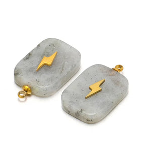 5pcs Reiki Healing Gem Pendant Amethyst Quartz Stainless Steel Charms