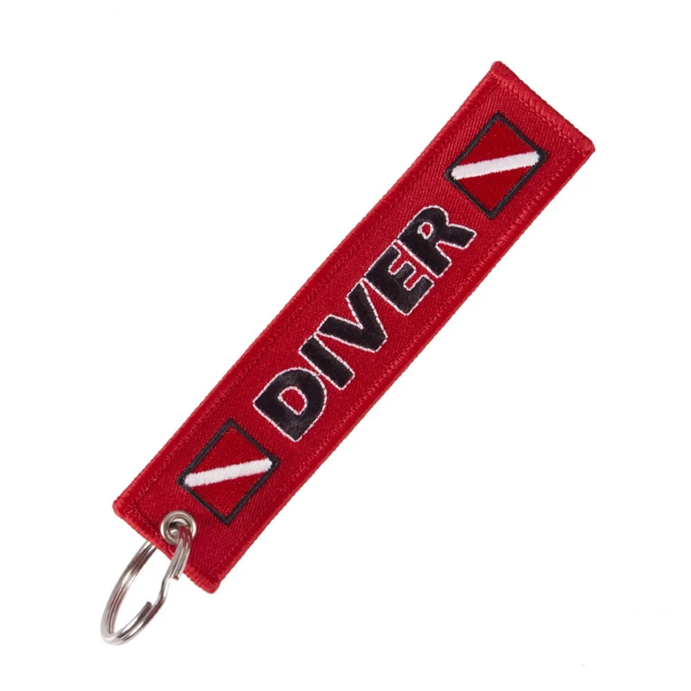 5pcs Remove Before Flight Car Keychains Red Embroidery Aviation Keyring