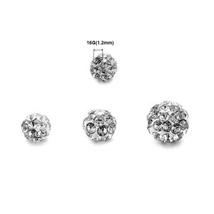 5pcs Crystal Threaded Piercing Parts Belly Labret Barbell Bar