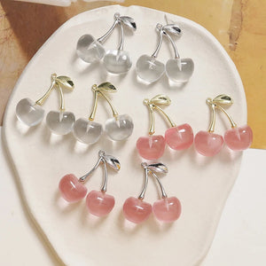 5pcs Resin 3D Cherry Charms DIY Keychain Eardrop Necklace Pendant