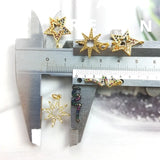 5pcs Retro Micro CZ Paved Star Snake Pendant Charms Copper Plated