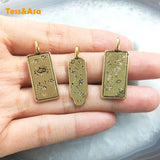 Retro Virgo Moon Stars Copper Plated Pendant Necklace DIY Charms