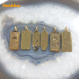 Retro Virgo Moon Stars Copper Plated Pendant Necklace DIY Charms