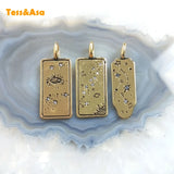 Retro Virgo Moon Stars Copper Plated Pendant Necklace DIY Charms