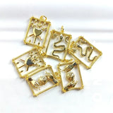 5pcs Retro Square Snake Sword in Heart Hand Pendant Charms DIY