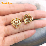 Romantic Heart Shape CZ Pendant, Plated Brass, Sweet Love Girl Gift