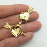 Romantic Arrow Heart Pendant for Women CZ Paved DIY Jewelry