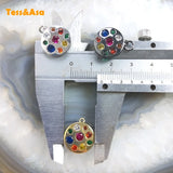 5pcs Colorful Quartz Pendant Plated Silver For DIY Gift