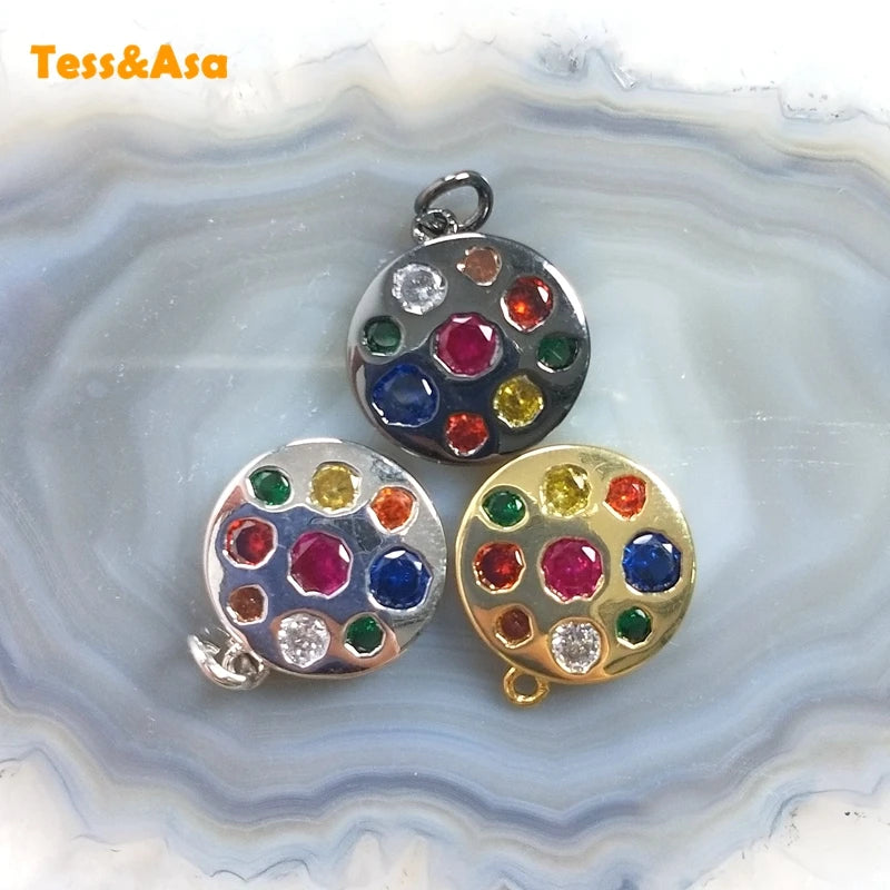 5pcs Colorful Quartz Pendant Plated Silver For DIY Gift
