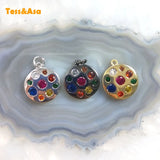 5pcs Colorful Quartz Pendant Plated Silver For DIY Gift