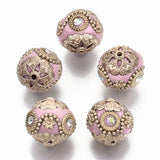 5pcs Polymer Clay Round Beads for DIY Jewelry Making, 18~19mm, Hole: 2mm