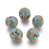 5pcs Polymer Clay Round Beads for DIY Jewelry Making, 18~19mm, Hole: 2mm