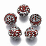 5pcs Polymer Clay Round Beads for DIY Jewelry Making, 18~19mm, Hole: 2mm