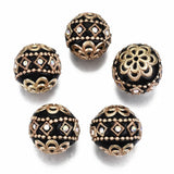 5pcs Polymer Clay Round Beads for DIY Jewelry Making, 18~19mm, Hole: 2mm