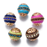 5pcs Polymer Clay Round Beads for DIY Jewelry Making, 18~19mm, Hole: 2mm