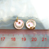 5pcs Sweet Pink Moon Star Pendant Micro CZ Pave Copper Plated Charm