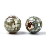 5pcs Natural Shell Beads 10mm for Jewelry Making with Brass Findings