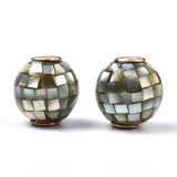 5pcs Natural Shell Beads 10mm for Jewelry Making with Brass Findings