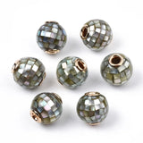 5pcs Natural Shell Beads 10mm for Jewelry Making with Brass Findings