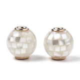 5pcs Natural Shell Beads 10mm for Jewelry Making with Brass Findings