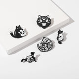 5pcs Enamel Pin Skeleton Skull Gothic Brooches On Clothes Backpack