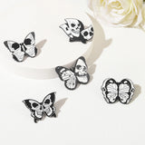 5pcs Enamel Pin Skeleton Skull Gothic Brooches On Clothes Backpack