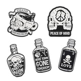 5pcs Enamel Pin Skeleton Skull Gothic Brooches On Clothes Backpack