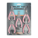 5pcs Pink Stainless Steel Pliers Cutter Insulated Clamping Tip Plier Tools