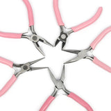 5pcs Pink Stainless Steel Pliers Cutter Insulated Clamping Tip Plier Tools