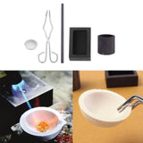 5pcs Torch Melting Dish Kit Set & Crucible Tong Rod Graphite Mold