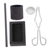 5pcs Torch Melting Dish Kit Set & Crucible Tong Rod Graphite Mold